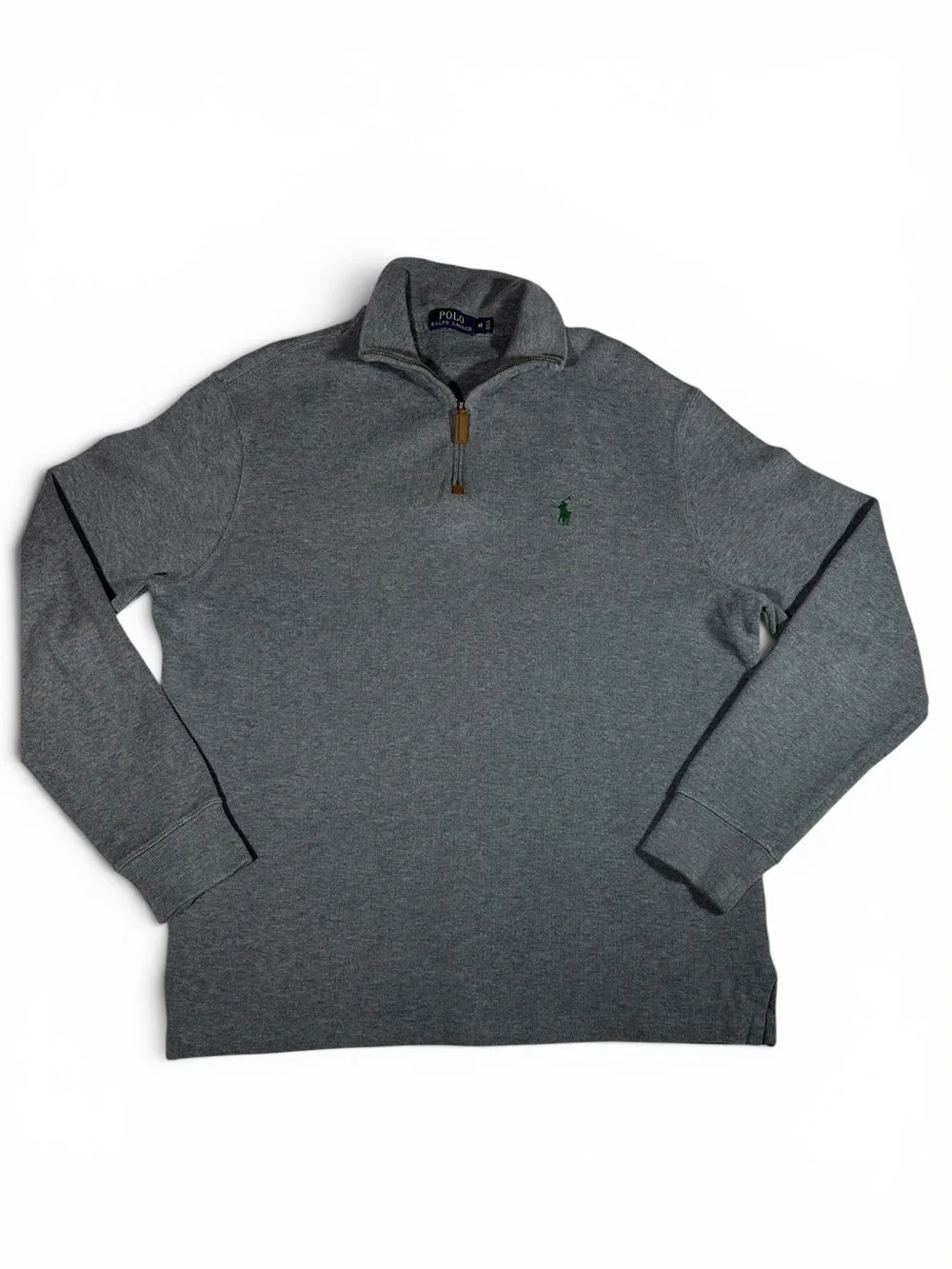 Polo by Ralph Lauren Dark Gray Quarter-Zip Pullover with Green Pony